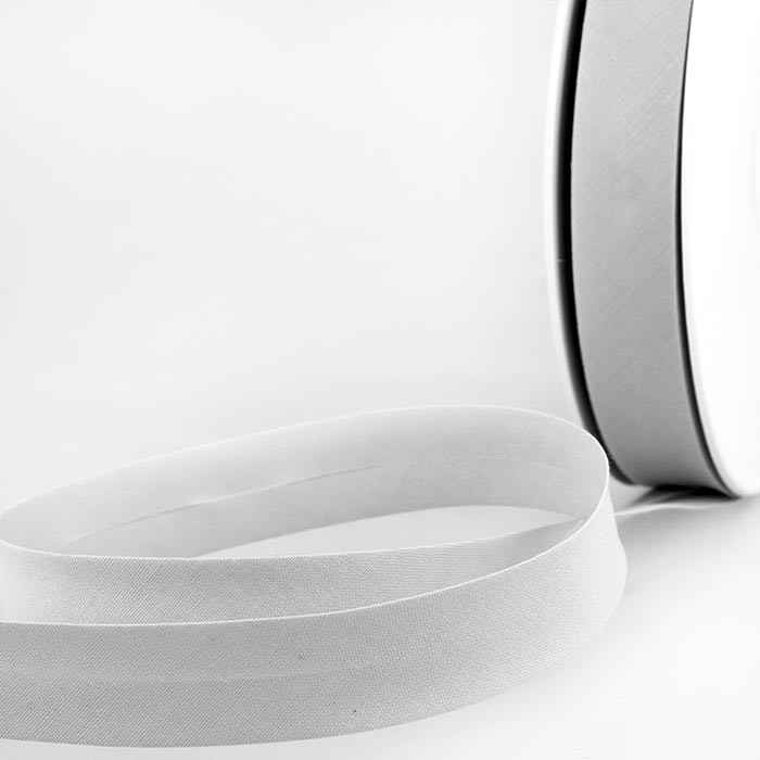 Biais étroit 20mm gris au mètre Biais étroit 20mm gris au mètre
