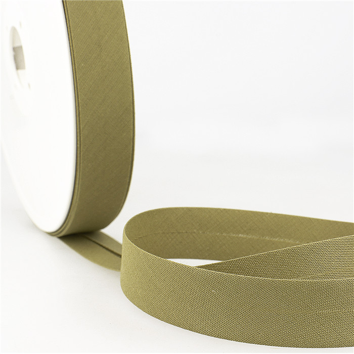Biais étroit 20mm vert kaki au mètre Biais étroit 20mm vert kaki au mètre