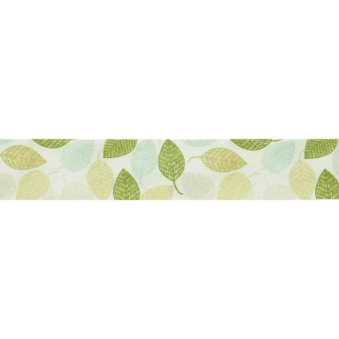 Biais feuilles tons de vert 20mm /m Biais feuilles tons de vert 20mm /m