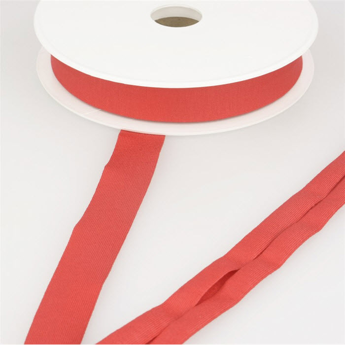 Biais jersey extensible rouge 20mm /m Biais jersey extensible rouge 20mm /m
