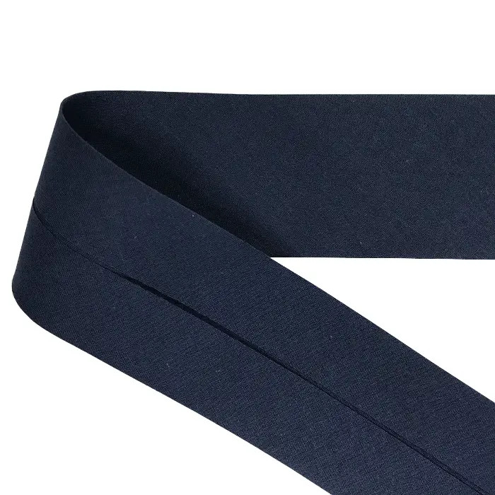 Biais large 50mm bleu marine au mètre Biais large 50mm bleu marine au mètre