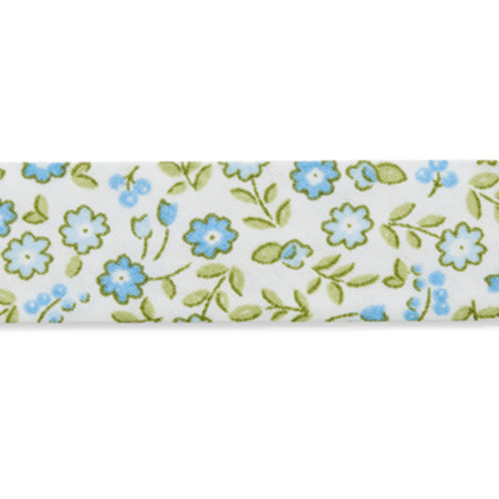 Biais replié imprimé fleurs 20mm /mètre Biais replié imprimé fleurs 20mm /mètre