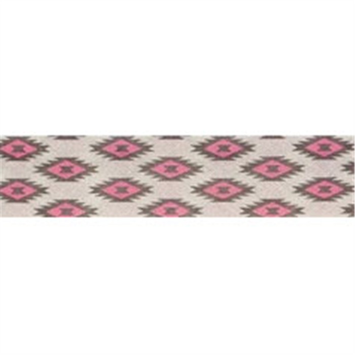 Biais tribal fuchsia-gris 20mm au mètre Biais tribal fuchsia-gris 20mm au mètre