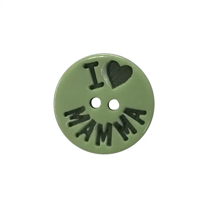 Bouton 15mm Mamma vert clair et foncé Bouton 15mm Mamma vert clair et foncé