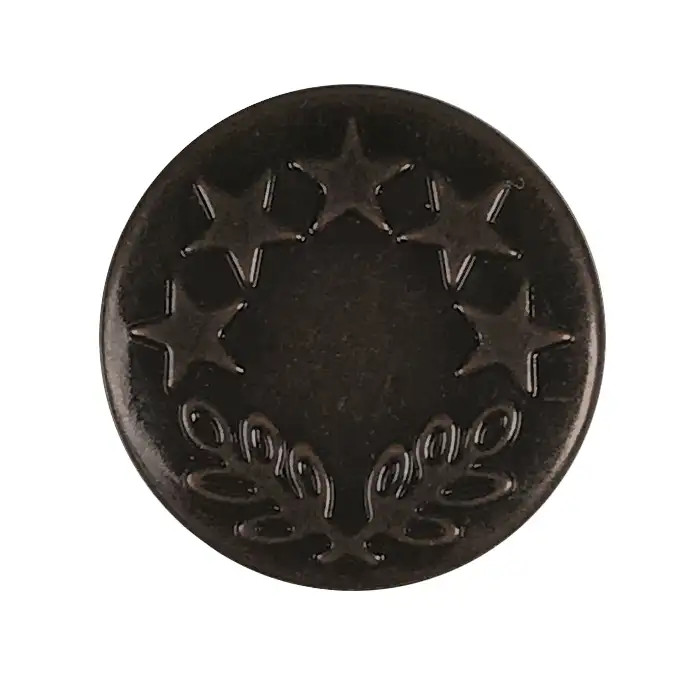 Bouton jeans à clouer 18mm Étoiles - Noir Bouton jeans à clouer 18mm Étoiles - Noir