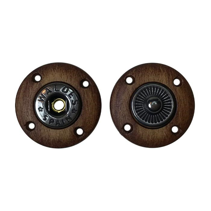 Bouton pression 25mm effet bois foncé Bouton pression 25mm effet bois foncé