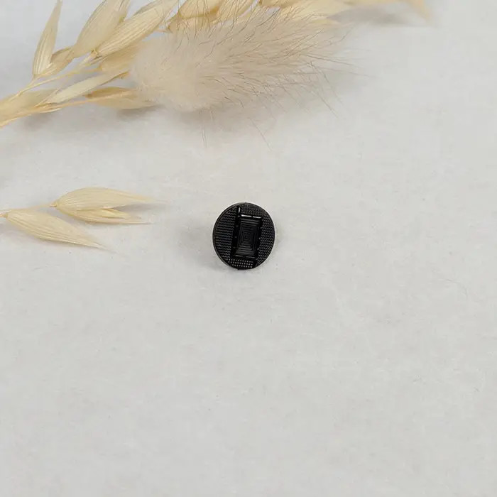Bouton rectangle noir 10mm Bouton rectangle noir 10mm