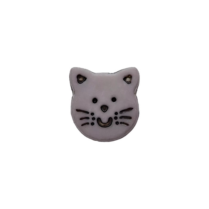 Bouton tête de chat 12 mm - Gris Bouton tête de chat 12 mm - Gris