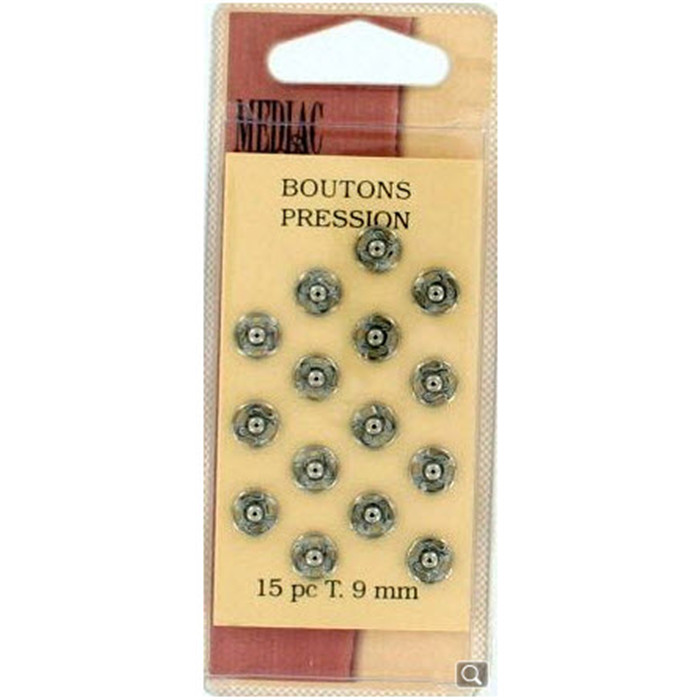 Boutons pression à coudre 11mm argentés Boutons pression à coudre 11mm argentés