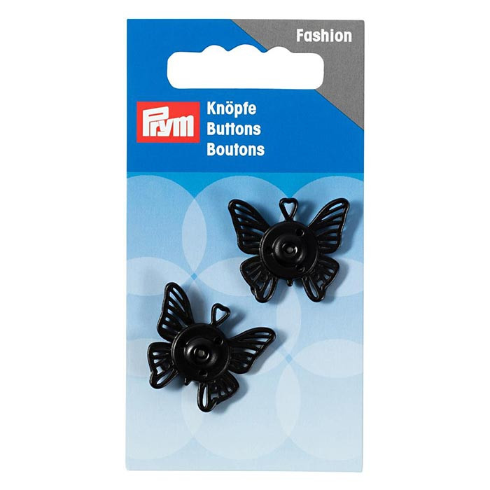Boutons pression à coudre 25mm papillon noir Boutons pression à coudre 25mm papillon noir