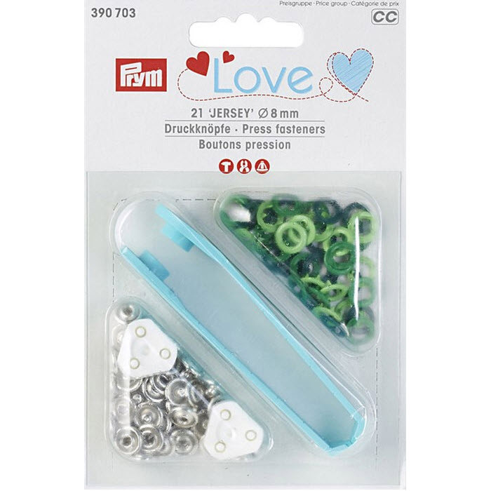 Boutons pression Jersey (21) tons verts Boutons pression Jersey (21) tons verts