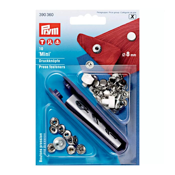 Boutons pression "Mini" argent 8mm Prym Boutons pression "Mini" argent 8mm Prym