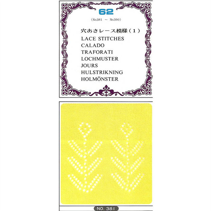 Cartes perforées machine à tricoter N°62 Cartes perforées machine à tricoter N°62