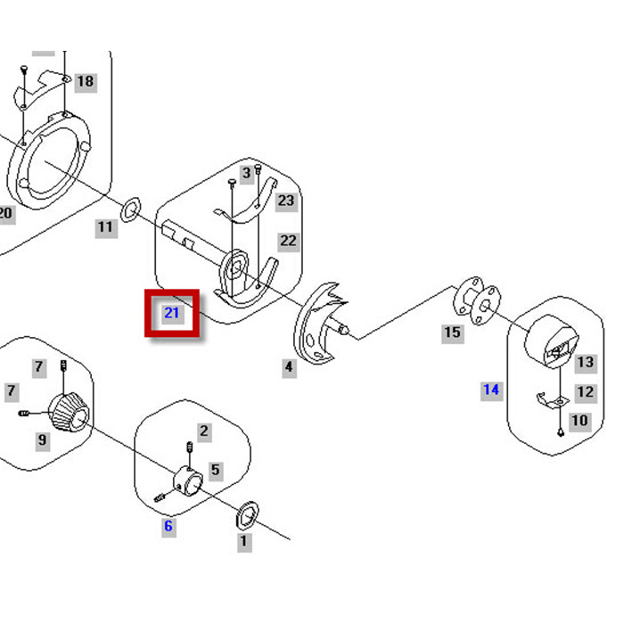 Chasse navette avec ressort et vis Chasse navette avec ressort et vis