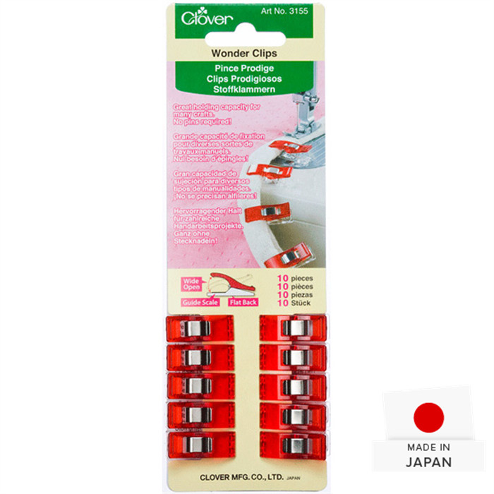 Clips, pinces (10) prodige rouge Clover Clips, pinces (10) prodige rouge Clover