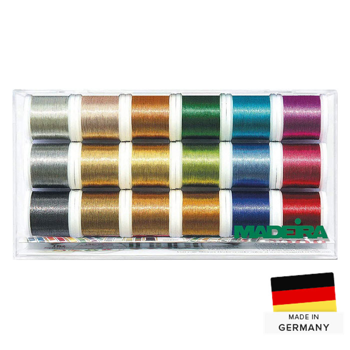 Coffret de 18 bobines 200m Madeira Metallic 40 Smooth Coffret de 18 bobines 200m Madeira Metallic 40 Smooth