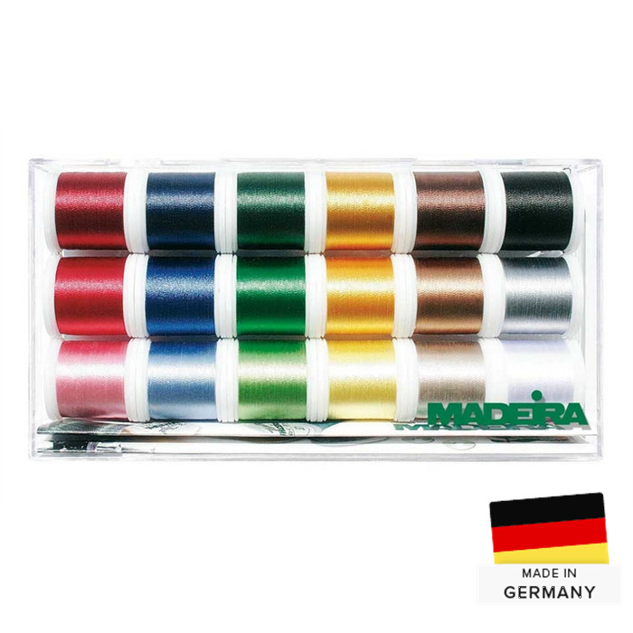 Coffret de fils Madeira Rayon N°40 18x200m Coffret de fils Madeira Rayon N°40 18x200m