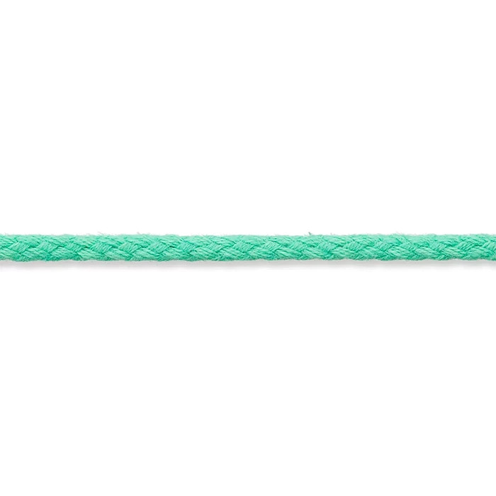 Cordon tricoté 5mm vert turquoise au mètre Cordon tricoté 5mm vert turquoise au mètre