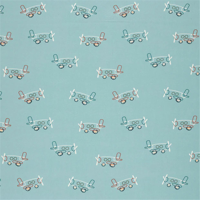 Coton Popeline "avions " bleu 145cm par 50cm Coton Popeline "avions " bleu 145cm par 50cm