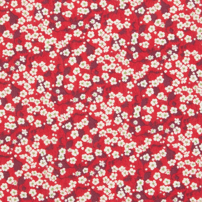 Coupon 50x136cm coton LIBERTY Tana Lawn Mitsi Valeria rouge Coupon 50x136cm coton LIBERTY Tana Lawn Mitsi Valeria rouge