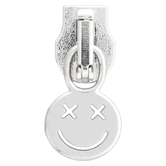 Curseur métallique Smiley 20 mm argenté Curseur métallique Smiley 20 mm argenté