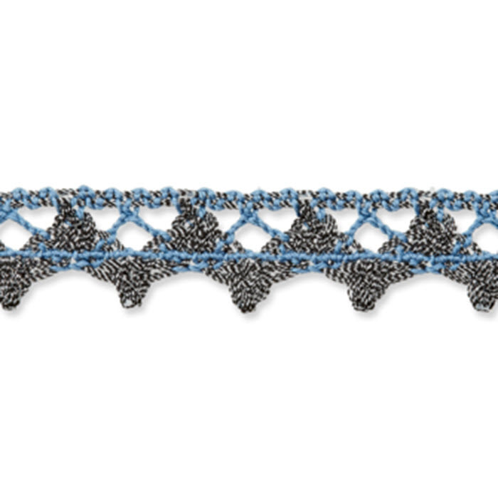 Dentelle aux fuseaux 15mm bleu, gris /m Dentelle aux fuseaux 15mm bleu, gris /m