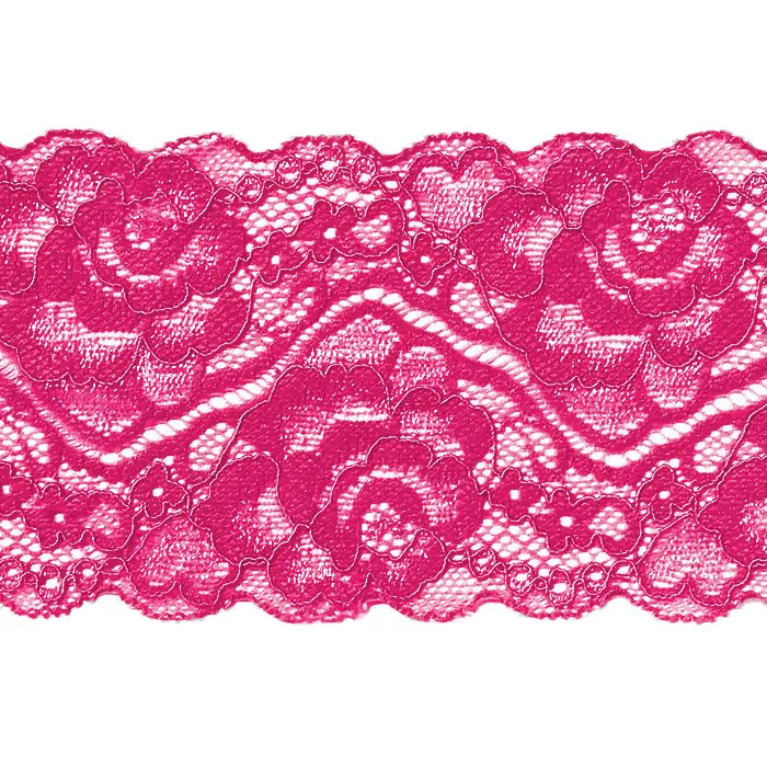 Dentelle élastique entre-deux fleurs Rose /m Dentelle élastique entre-deux fleurs Rose /m