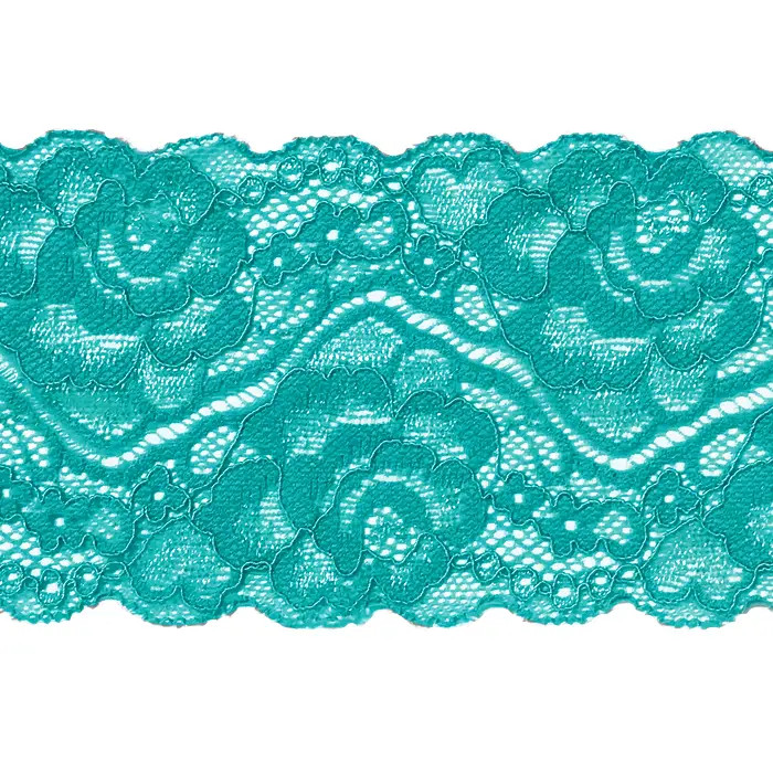 Dentelle élastique entre-deux fleurs Turquoise /m Dentelle élastique entre-deux fleurs Turquoise /m