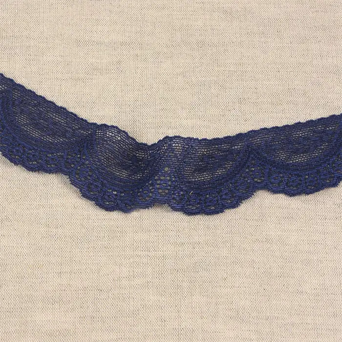 Dentelle élastique feston bleu marine 35mm /m Dentelle élastique feston bleu marine 35mm /m