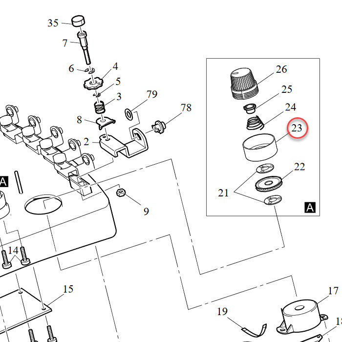Disque pression tension supérieur PR680W Disque pression tension supérieur PR680W