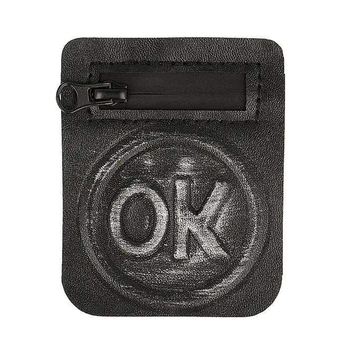 Écusson à coudre en relief OK Argenté Écusson à coudre en relief OK Argenté