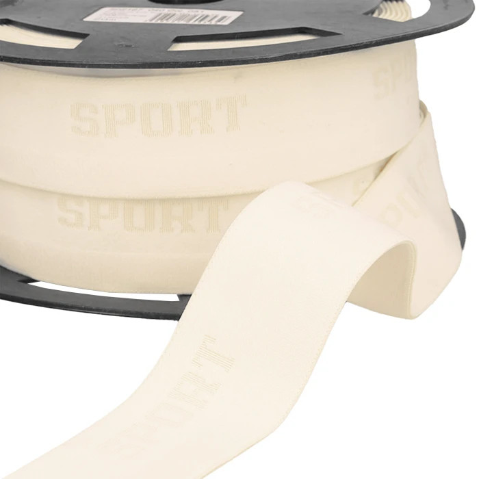 Elastique boxer "sport" Blanc cassé 40mm au mètre Elastique boxer "sport" Blanc cassé 40mm au mètre