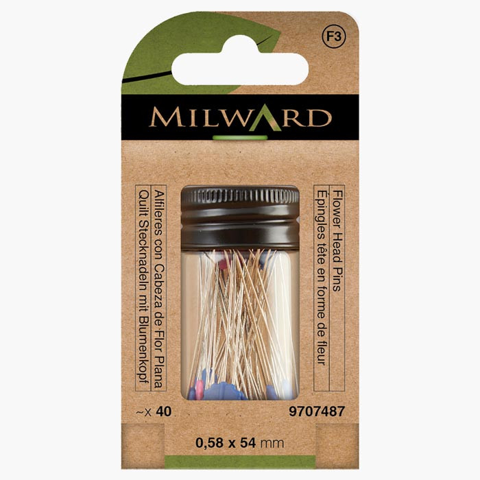 Epingles (40) à tête fleur 54mm Milward Epingles (40) à tête fleur 54mm Milward
