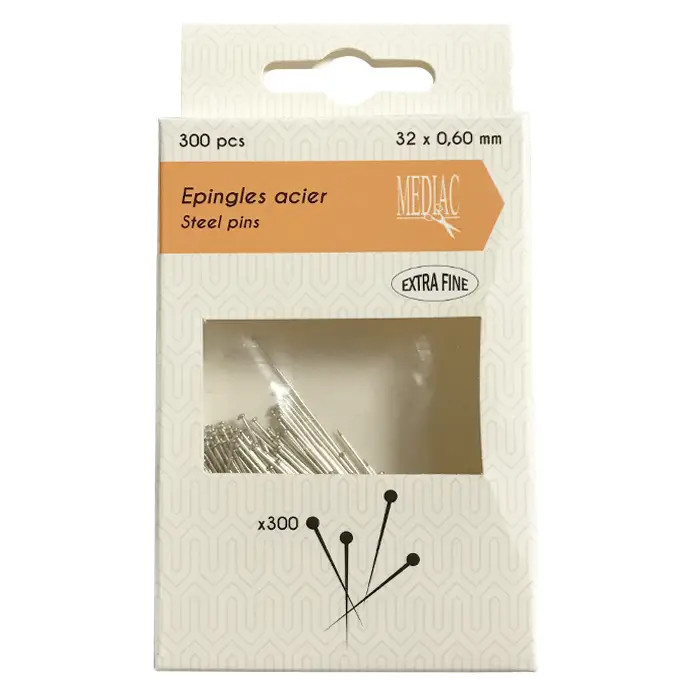 Epingles extra fines 32mmx0,60mm Epingles extra fines 32mmx0,60mm