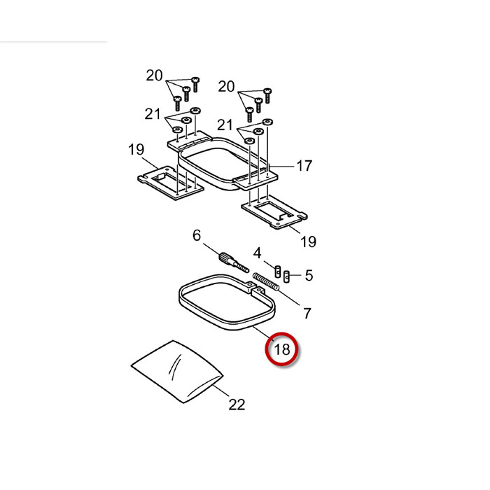 Extérieur cadre à broder 100x100mm PR/VR Extérieur cadre à broder 100x100mm PR/VR