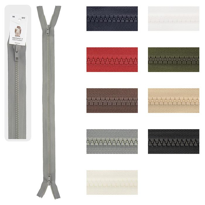 Fermeture à glissière séparable PVC bouche à bouche 65cm Fermeture à glissière séparable PVC bouche à bouche 65cm