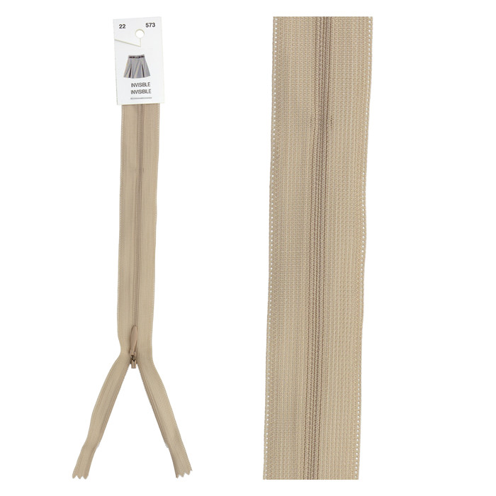 Fermeture invisible réglable 60cm - Beige Fermeture invisible réglable 60cm - Beige