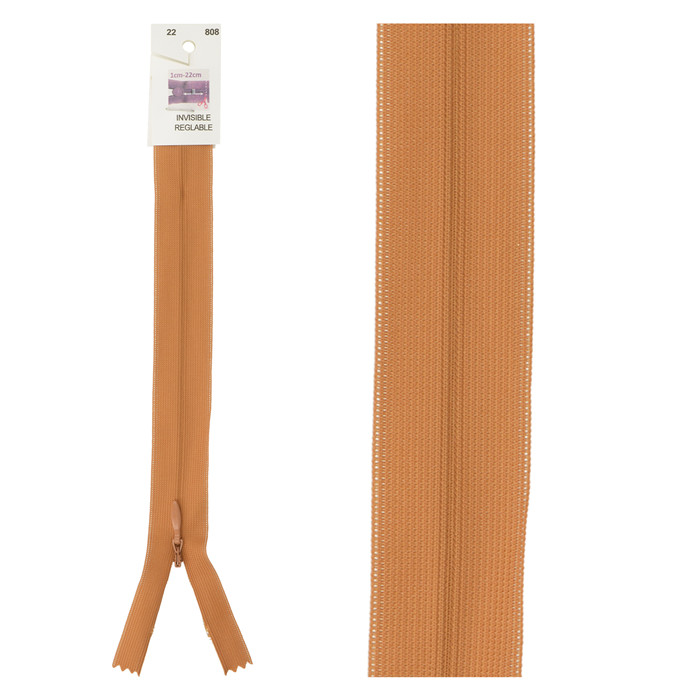 Fermeture invisible réglable 60cm - Citrouille Fermeture invisible réglable 60cm - Citrouille