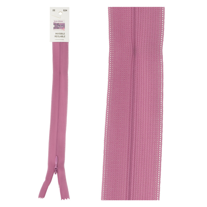 Fermeture invisible réglable 60cm - Fushia Fermeture invisible réglable 60cm - Fushia
