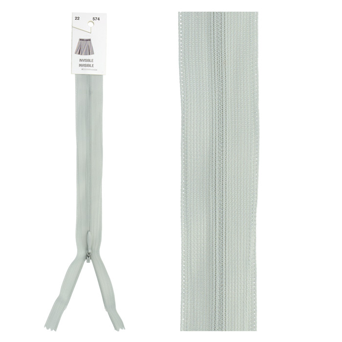 Fermeture invisible réglable 60cm - Gris Mer du nord Fermeture invisible réglable 60cm - Gris Mer du nord
