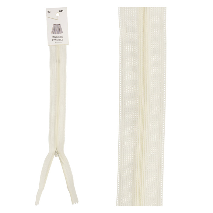 Fermeture invisible réglable 60cm - Ivoire Fermeture invisible réglable 60cm - Ivoire