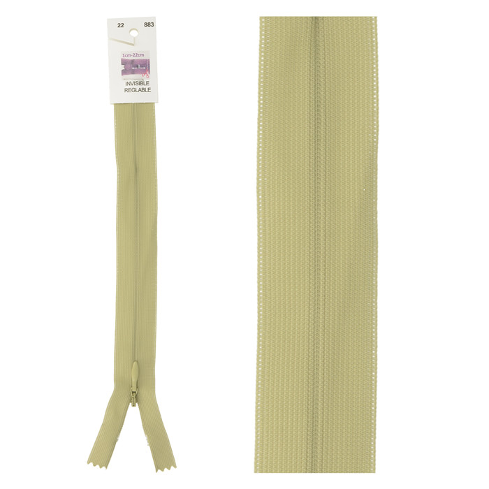 Fermeture invisible réglable 60cm - Tilleul Fermeture invisible réglable 60cm - Tilleul