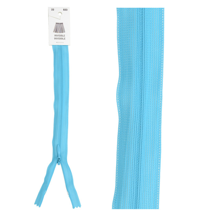 Fermeture invisible réglable 60cm - Turquoise Fermeture invisible réglable 60cm - Turquoise