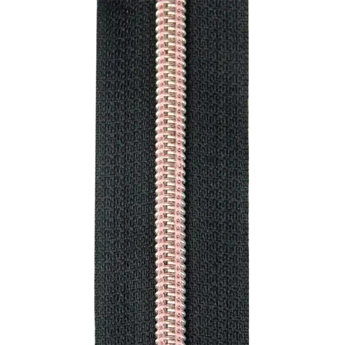 Fermeture noire 32mm zip cuivre 8mm au mètre Fermeture noire 32mm zip cuivre 8mm au mètre