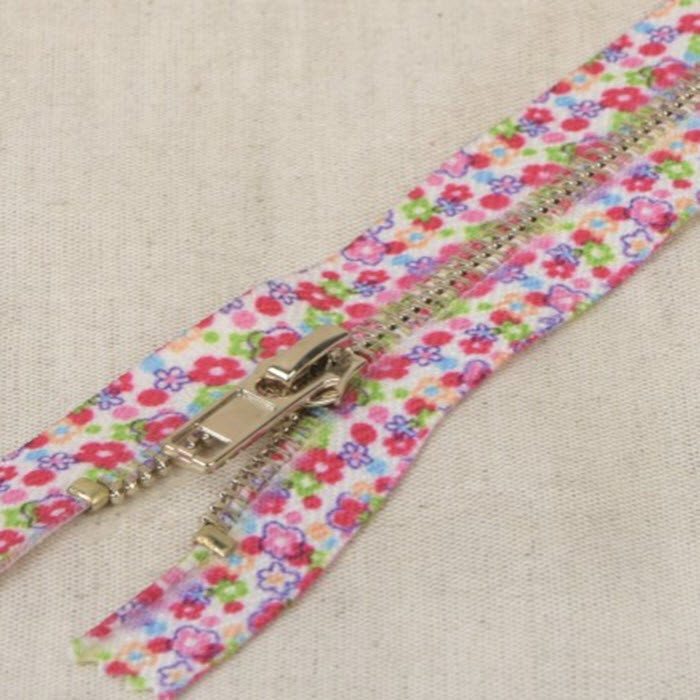 Fermeture non sép. 15cm fleurs Fermeture non sép. 15cm fleurs
