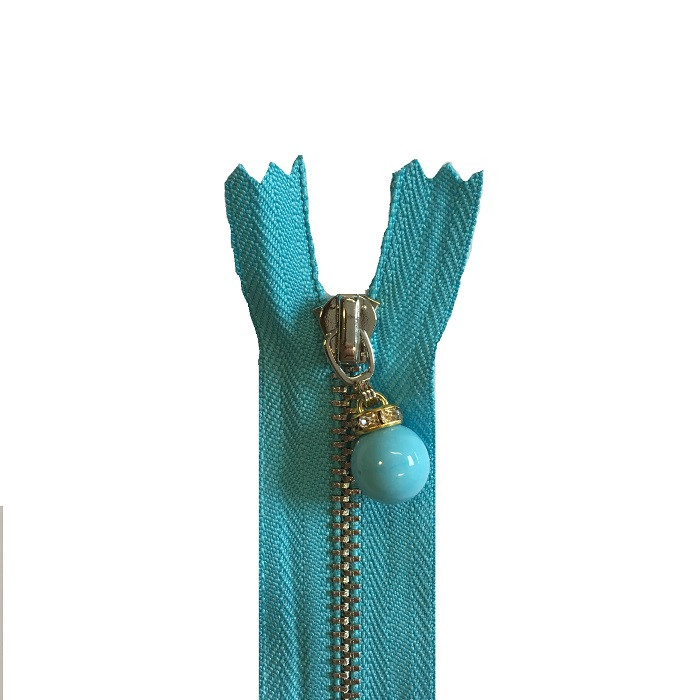 Fermeture non séparable perle 20 cm bleu Fermeture non séparable perle 20 cm bleu