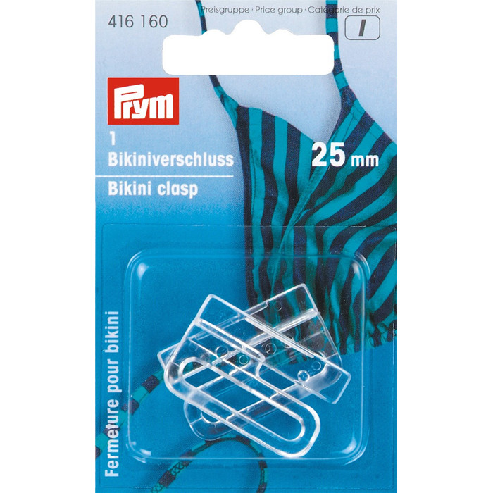 Fermetures pour biini 25mm transparent Prym Fermetures pour biini 25mm transparent Prym