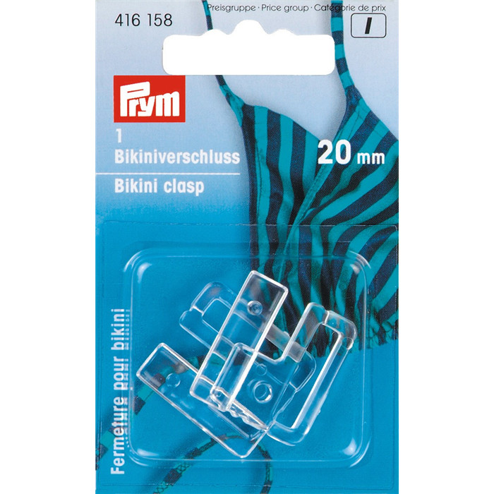 Fermetures pour bikini 20mm transparent Prym Fermetures pour bikini 20mm transparent Prym