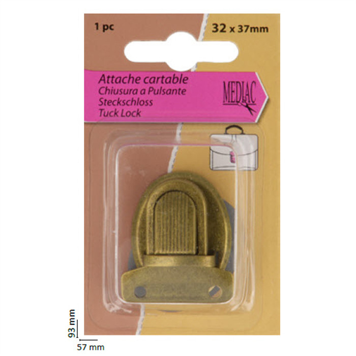 Fermoir cartable 32x37mm bronze Fermoir cartable 32x37mm bronze