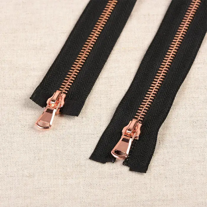 FG séparable métal 60cm double curseur noir et or rose FG séparable métal 60cm double curseur noir et or rose